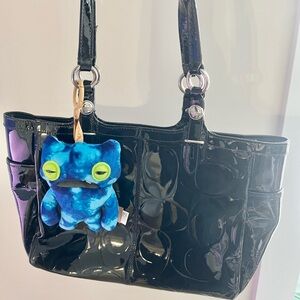 Black Patent Leather Tote Bag